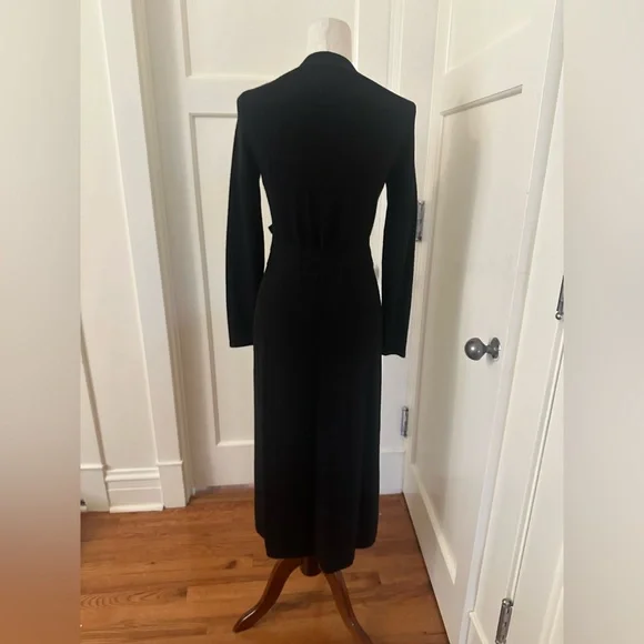 DVF Cashmere Blend Black Wrap Dress - Picture 5 of 13